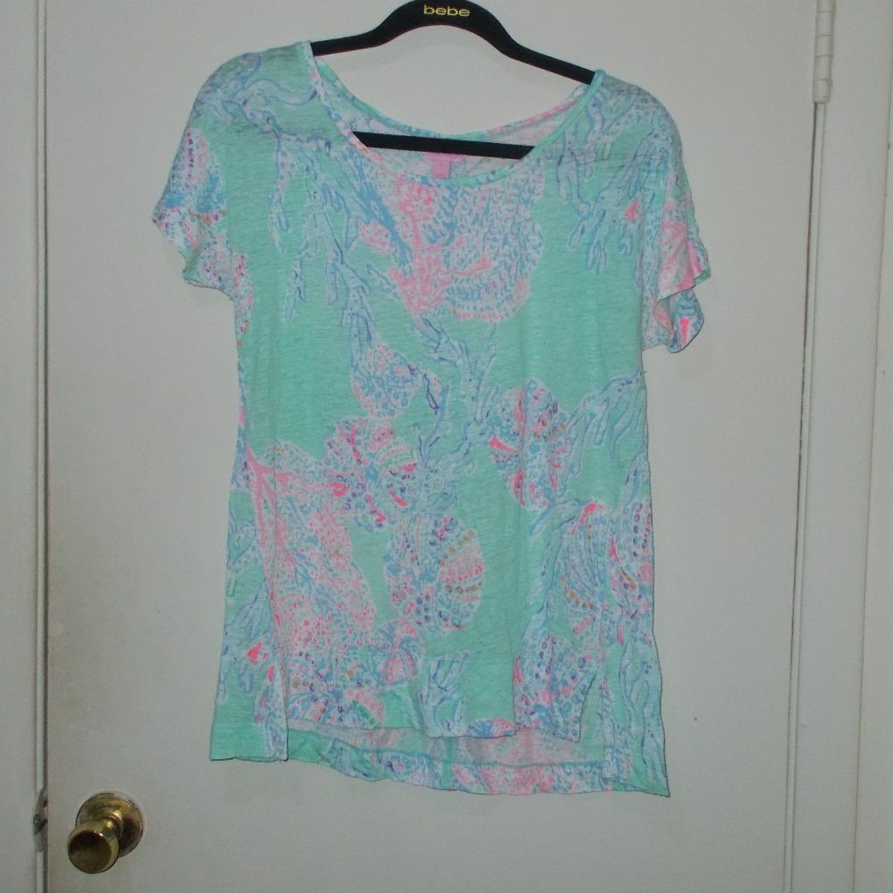 Lilly Pulitzer Mikela Linen Top Size Small